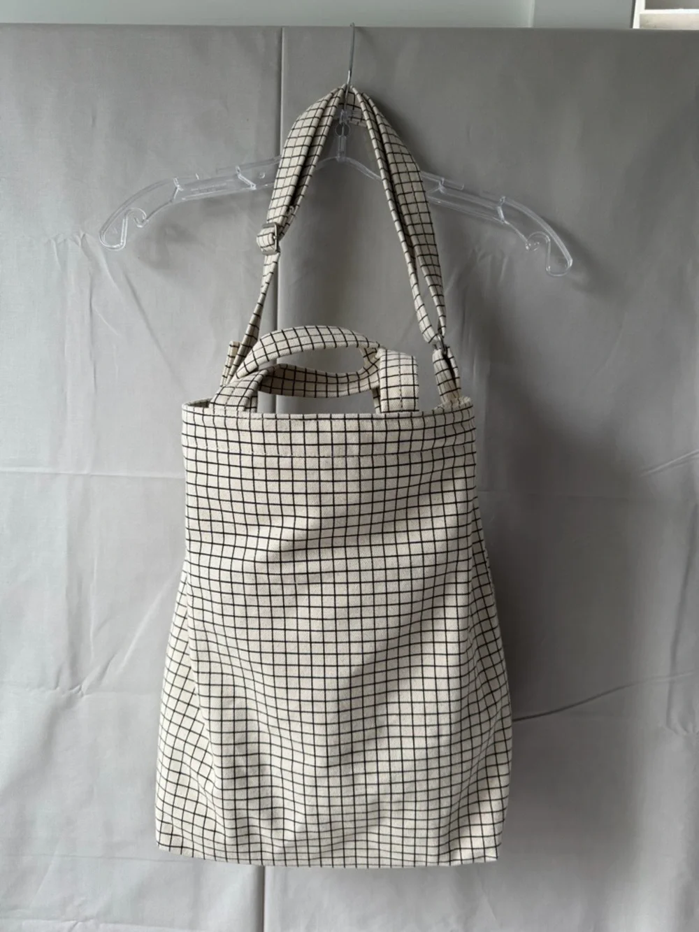 BAGGU Cream Grid Tote - Picture 2 of 6